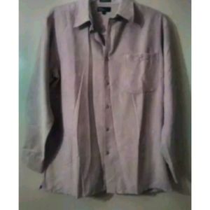 Marc Edwards Size Large Tan Suede Look Button Front Shirt.